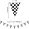 Double Sided Plastic Checkered Flag Banner, Racing Birthday Decorations